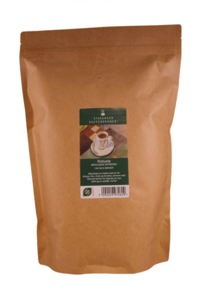 Espressobønner, robusta,1 kg, økologisk