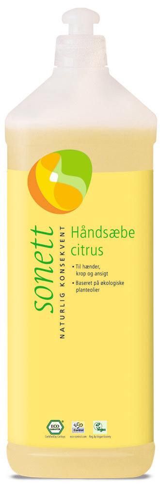 Håndsåpe, sitrus, 1 l, økologisk, Sonett
