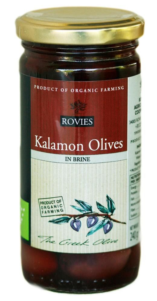 Oliven Kalamata, 220 g, økologisk, Rovies