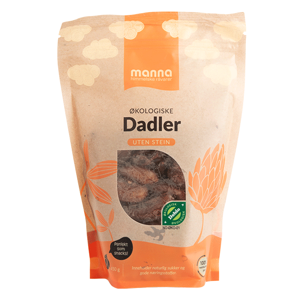 Dadler u/stein, 450 g, økologisk, Manna