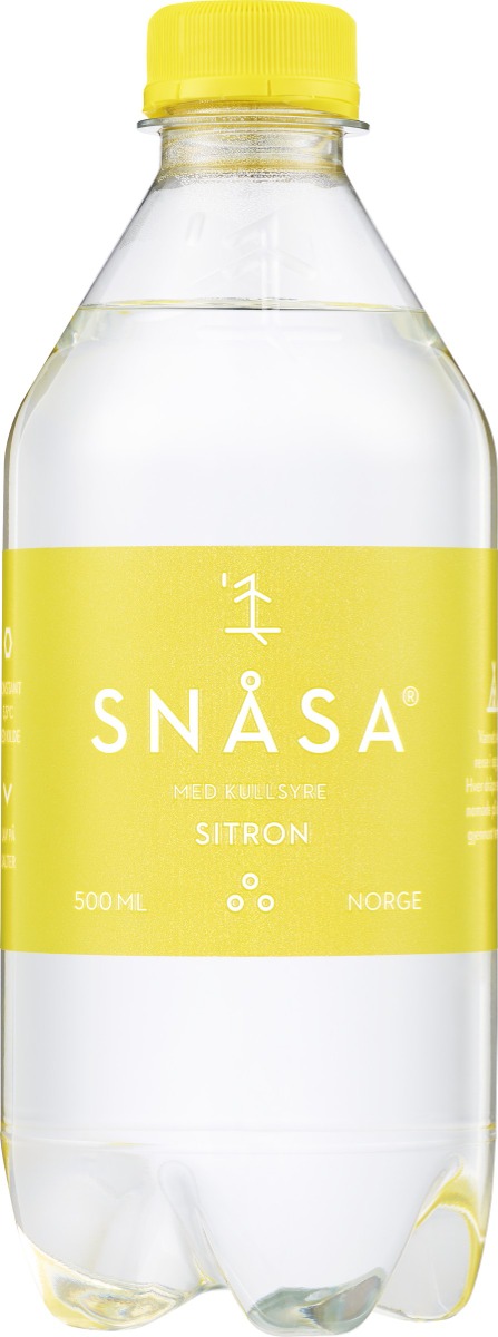 Vann m/kullsyre, Sitron, 500 ml, Snåsa