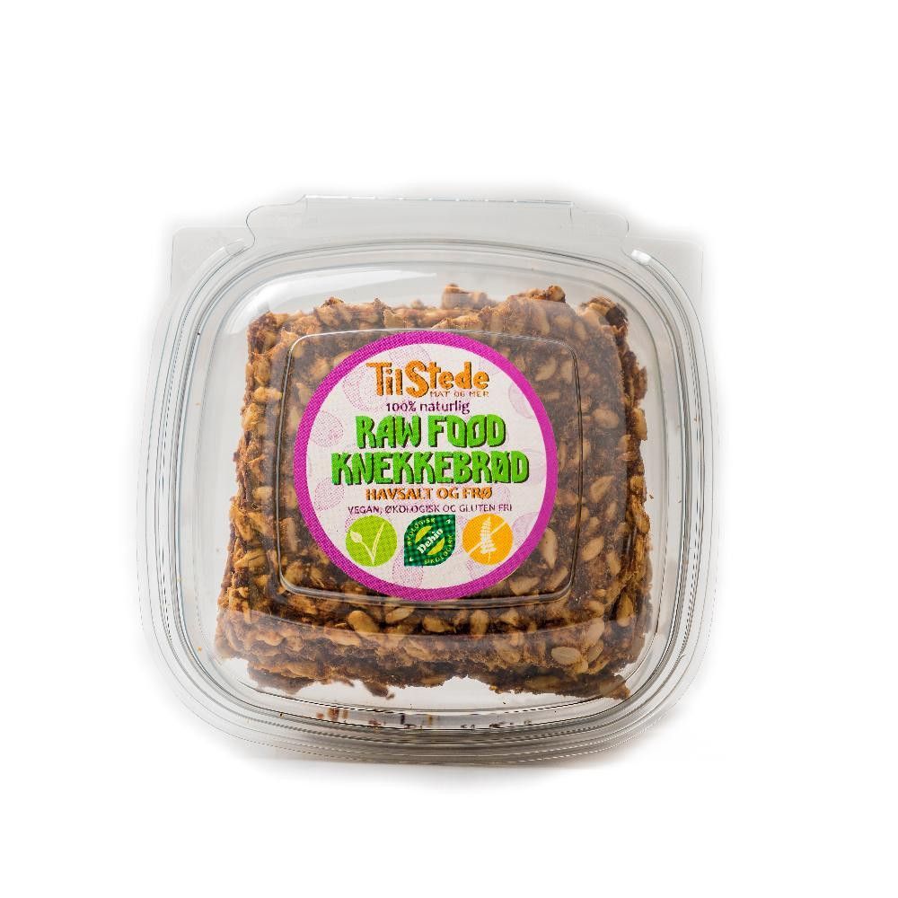 Knekkebrød havsalt og frø, 140 g, økologisk, Tilstede Mat og Mer