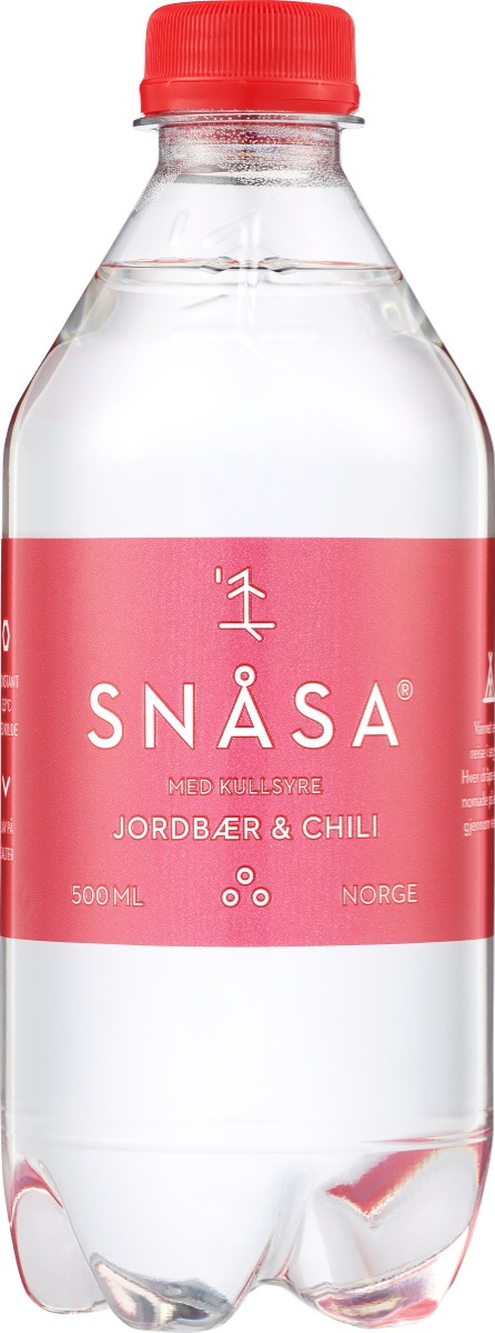 Vann m/kullsyre, Jordbær og Chili, 500 ml, Snåsa