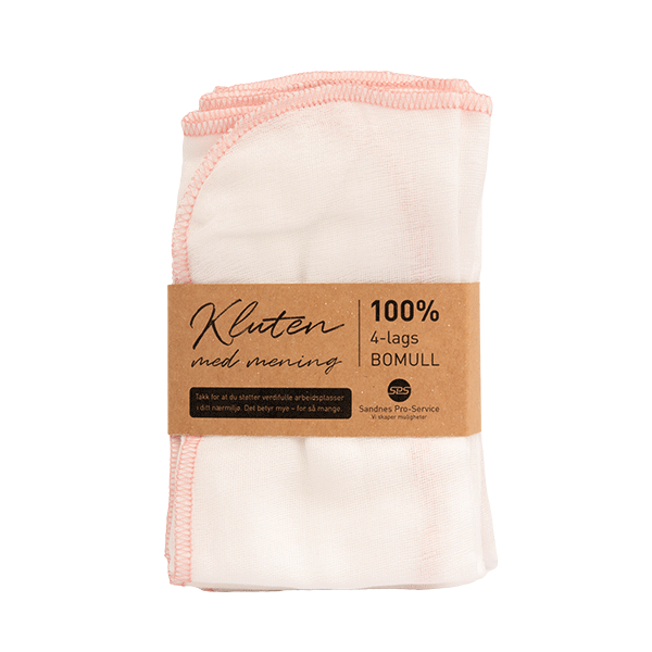 Babyklut, rosa kant, 30 x 33 cm, 5-pak