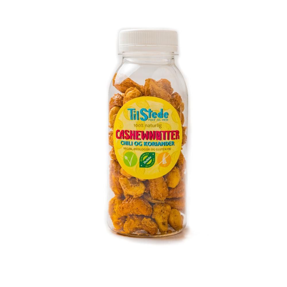 Chili og koriander cashewnøtter, 110 g, økologisk, Tilstede Mat og Mer