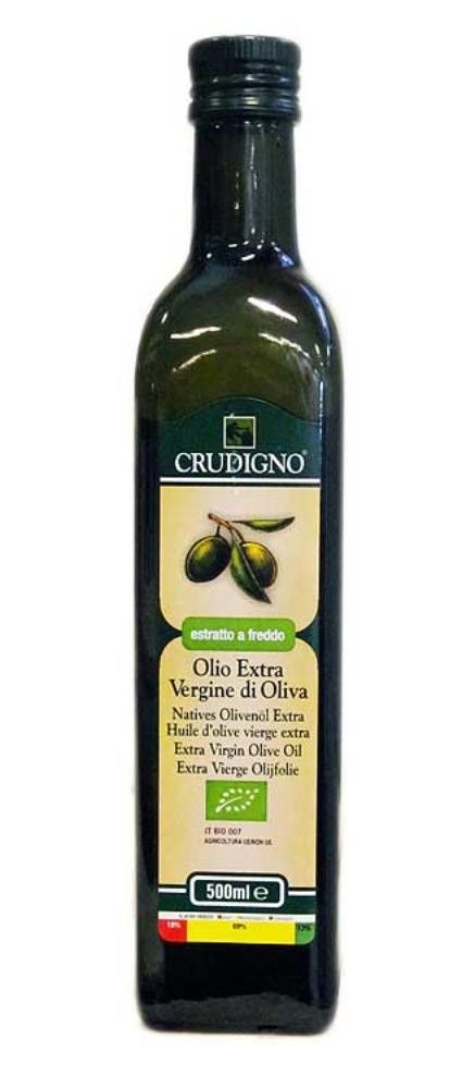 Olivenolje, extra virgin, 0,5 l, økologisk, Crudig