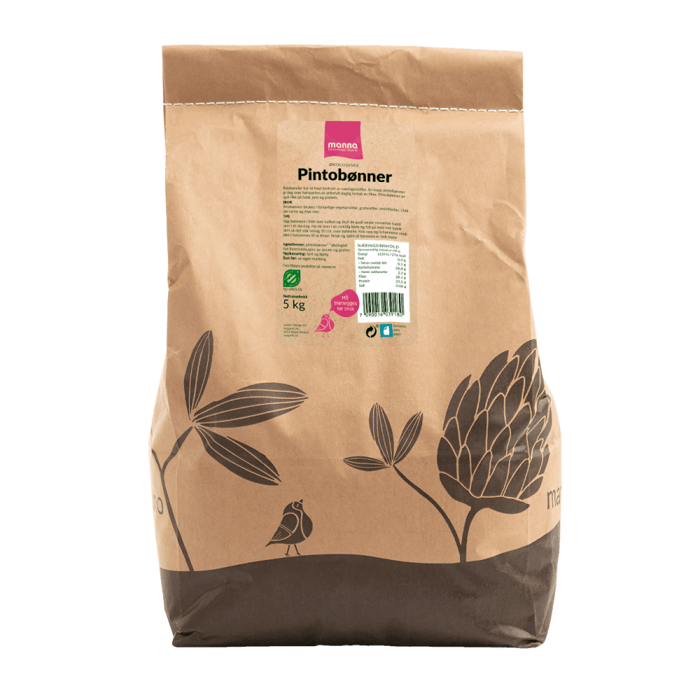 Pintobønner, 5 kg, økologisk, Manna