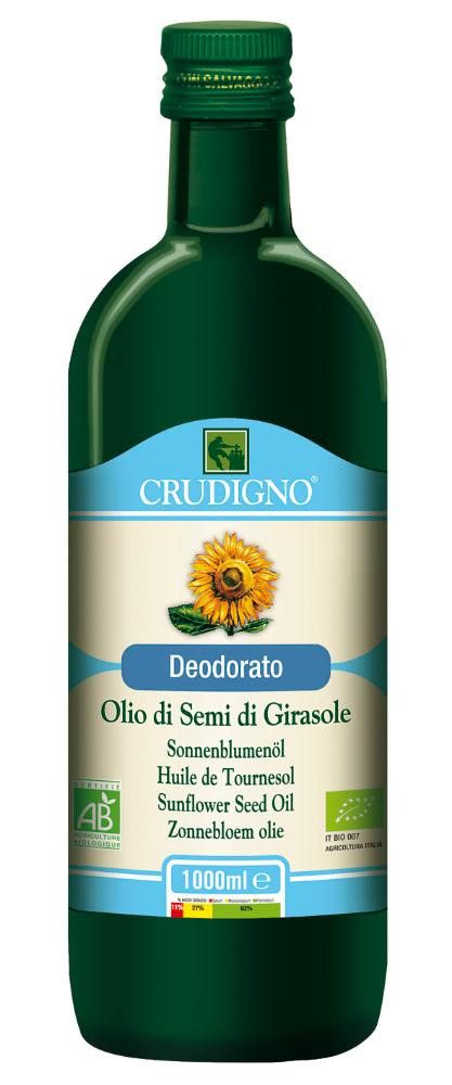 Solsikkeolje, 1 l, økologisk, Crudigno