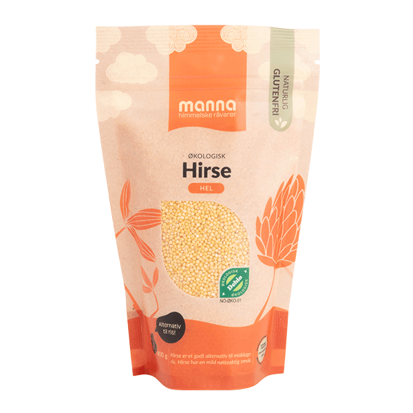 Hirse, hel, avskallet, 400 g, økologisk, Manna