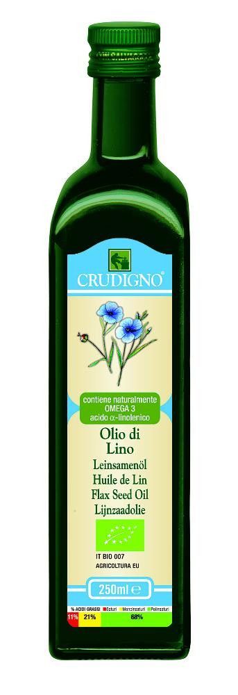 Linfrøolje, 250 ml, økologisk, Crudigno