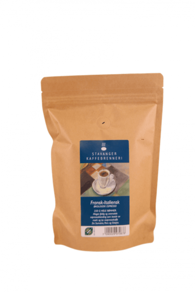 Espressobønner, fransk/italiensk, 250 g, økologisk