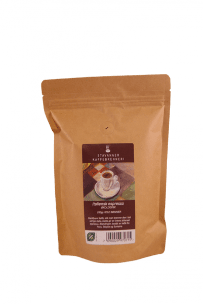 Espressobønner, italienskbrent, 250 g, økologisk