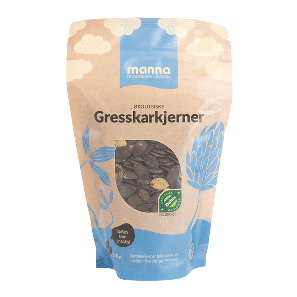 Gresskarkjerner, 250 g, økologisk, Manna