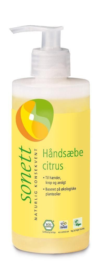 Håndsåpe, sitrus, 300 ml, økologisk, Sonett