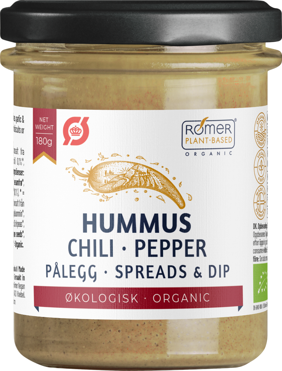 Hummus chili, 180 g, økologisk, Rømer Vegan