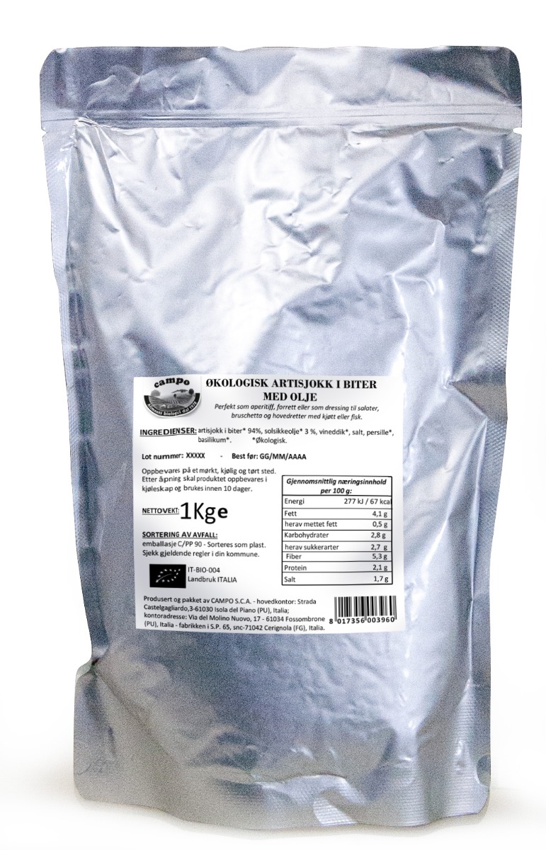 Artisjokk i solsikkeolje, 1 kg, økologisk, Campo