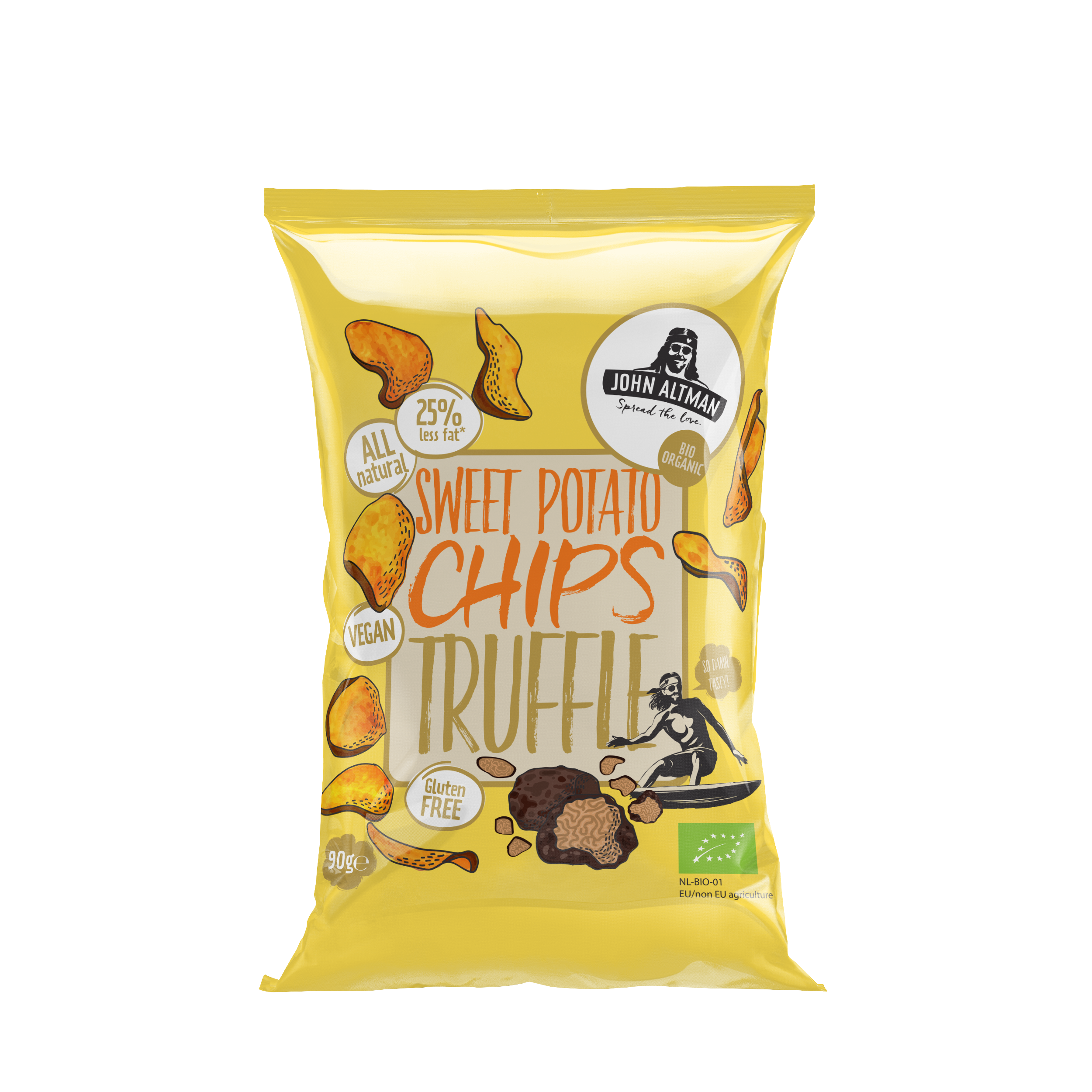 Søtpotet chips, Truffle, 90 g, økologisk, John Altman