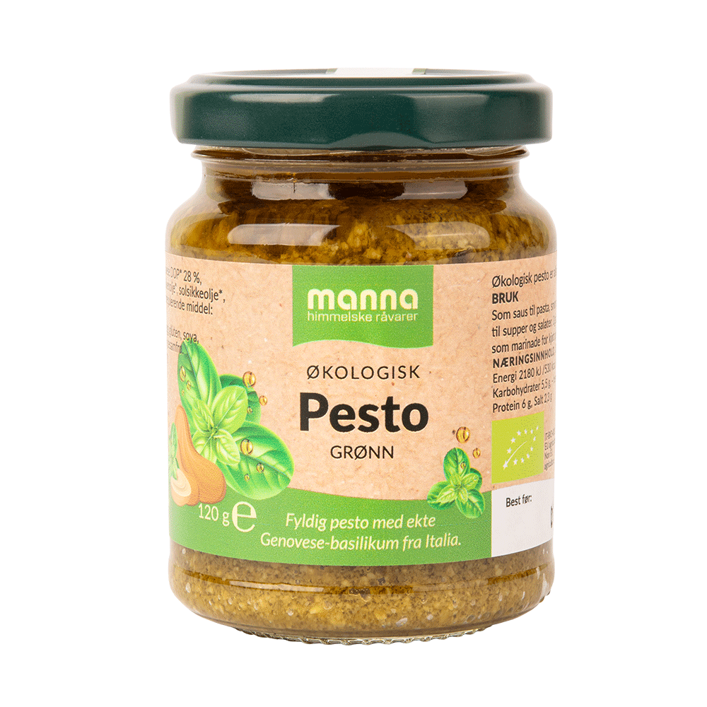 Pesto Grønn 120 g, økologisk, Manna