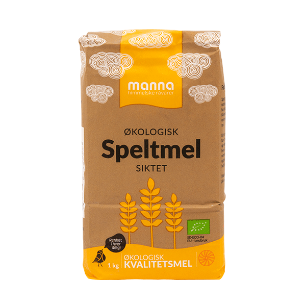 Speltmel, siktet, 1 kg, økologisk, Manna