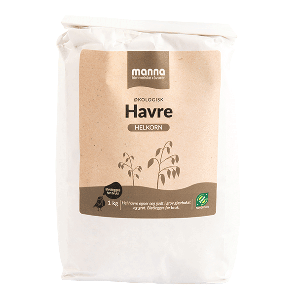 Havre, hel, 1 kg, økologisk, Manna