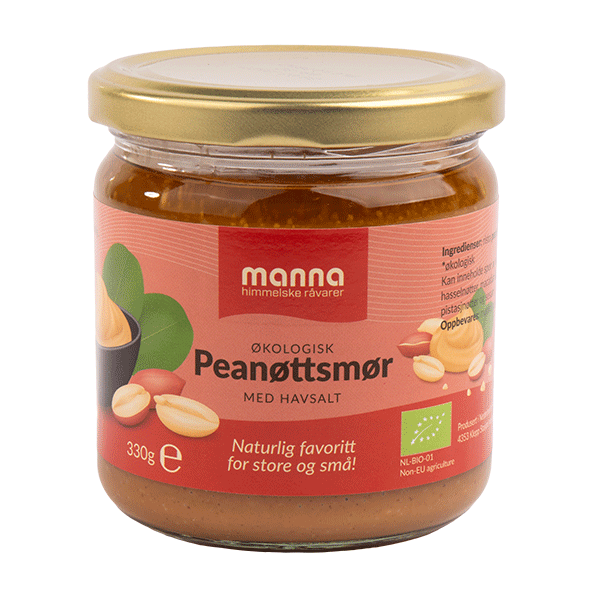 Peanøttsmør, 330 g, økologisk, Manna